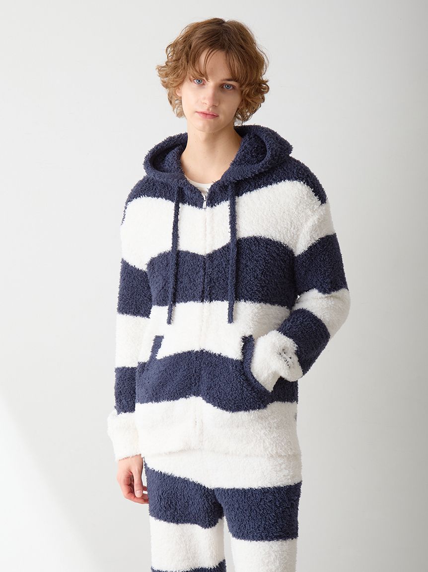 ジェラートピケ ボーダーパーカー HOMME】ジェラート2ボーダーパーカー(パーカ)｜ルームウェア