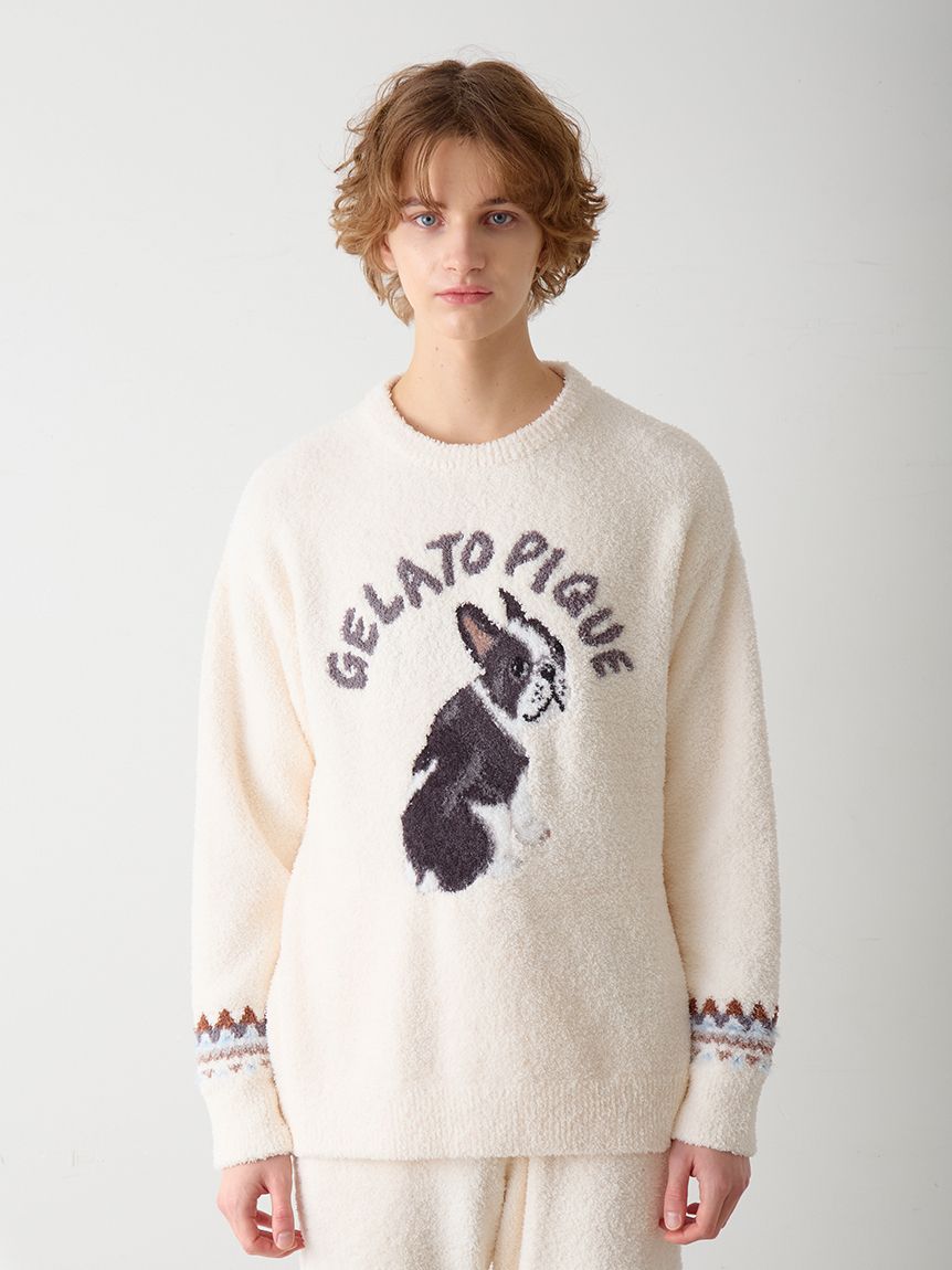 HOMME】パウダーDOGジャガードプルオーバー(ニットプルオーバー