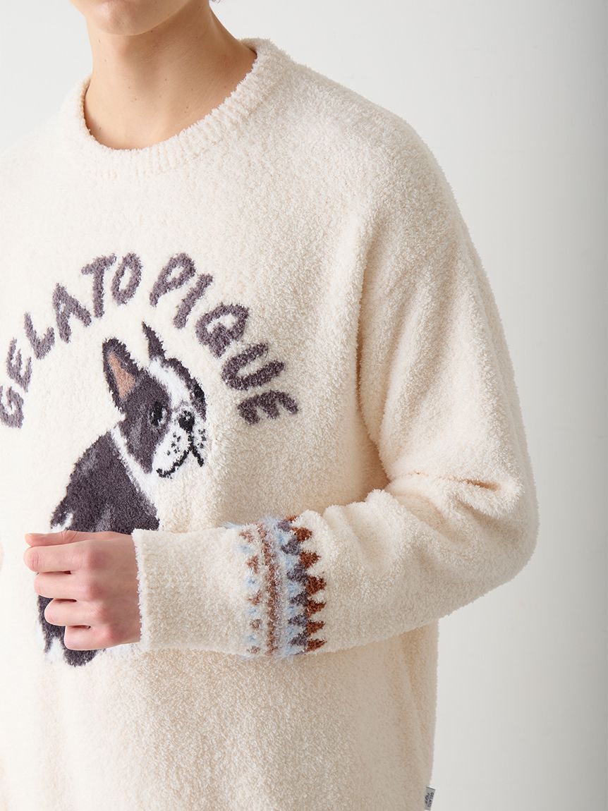 HOMME】パウダーDOGジャガードプルオーバー(ニットプルオーバー