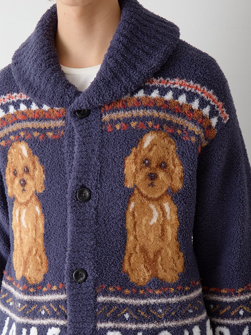 HOMME】 パウダーノルディック DOGジャガードカウチン(カーディガン