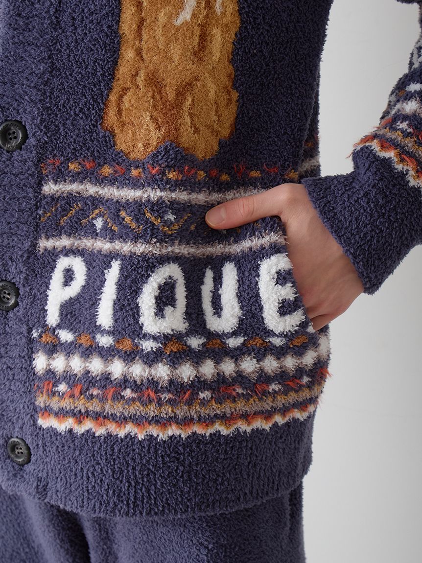 HOMME】 パウダーノルディック DOGジャガードカウチン(カーディガン