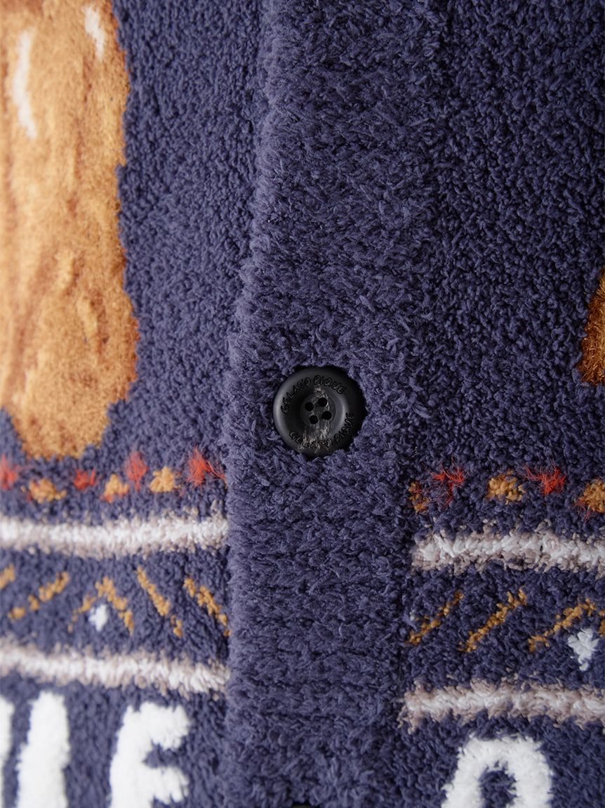 HOMME】 パウダーノルディック DOGジャガードカウチン(カーディガン