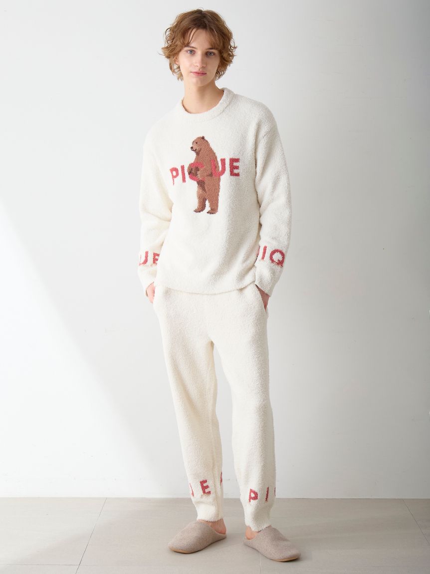 HOMME】パウダーフォレストベアジャガードプルオーバー(ニット