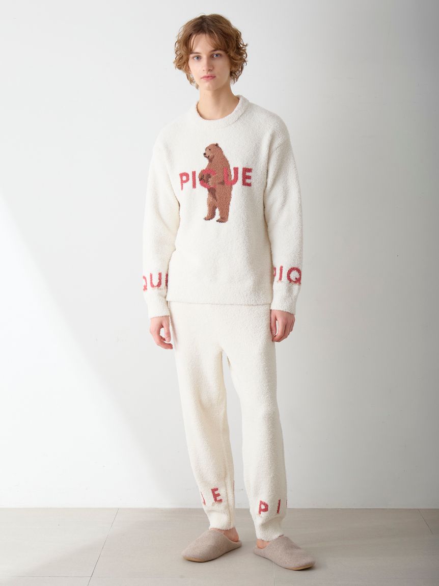 HOMME】パウダーフォレストベアジャガードプルオーバー(ニットプル