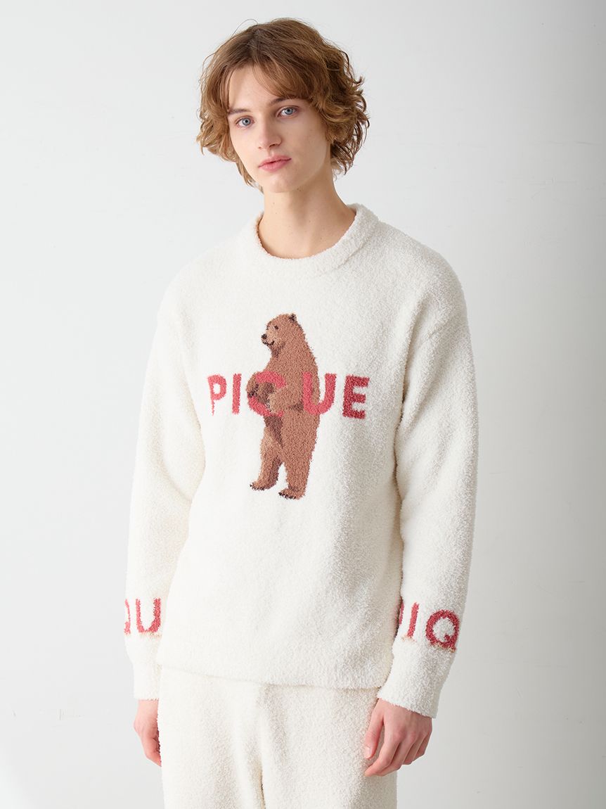 HOMME】パウダーフォレストベアジャガードプルオーバー(ニット