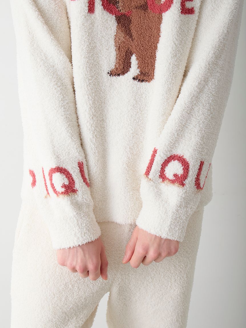 ジェラピケ パウダーベアジャガードプルオーバー ホワイト gelato pique｜【HOMME】パウダーフォレストベアジャガードプル