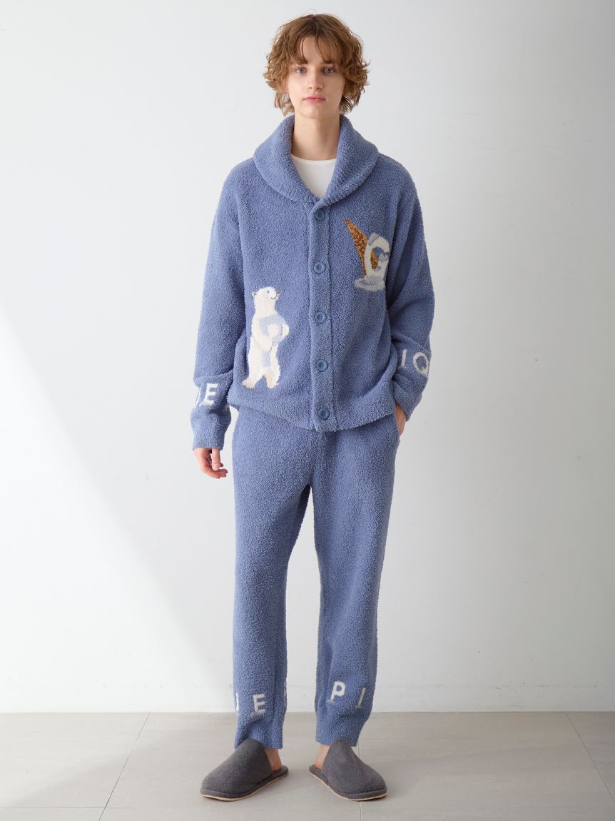 HOMME】パウダーフォレストベアジャガードカウチン(カーディガン