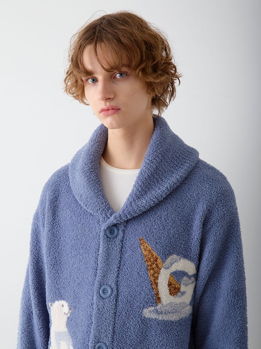 HOMME】パウダーフォレストベアジャガードカウチン(カーディガン