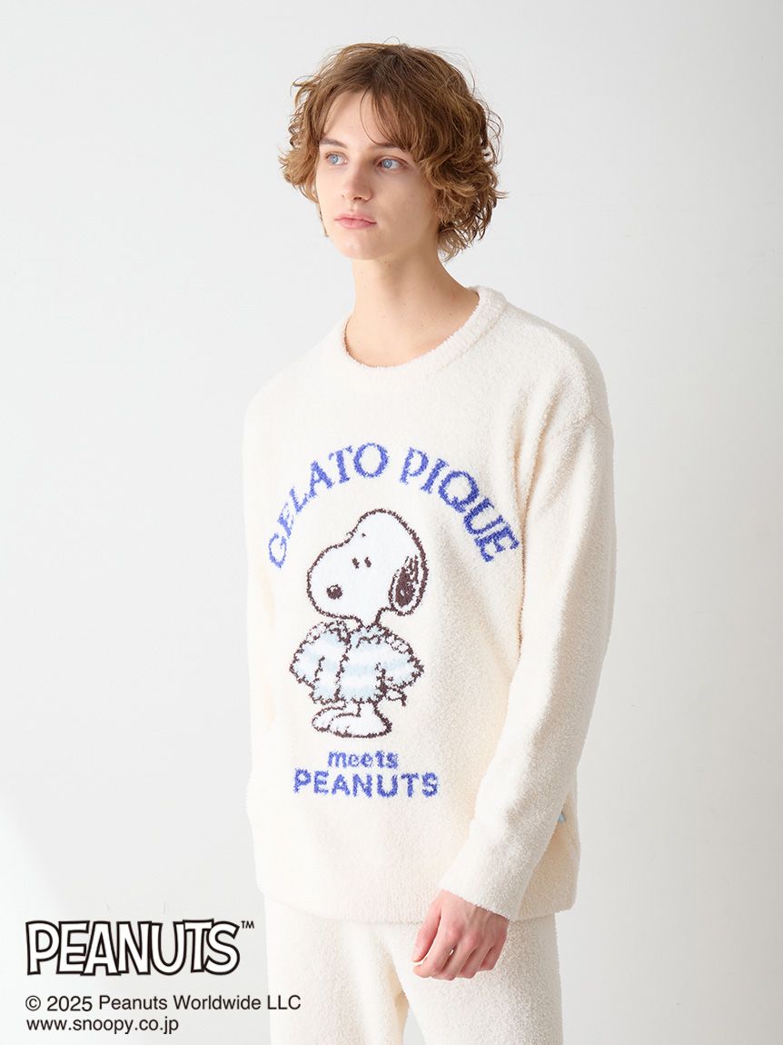PEANUTS】【HOMME】オリジナルアート ジャガードプルオーバー(ニット