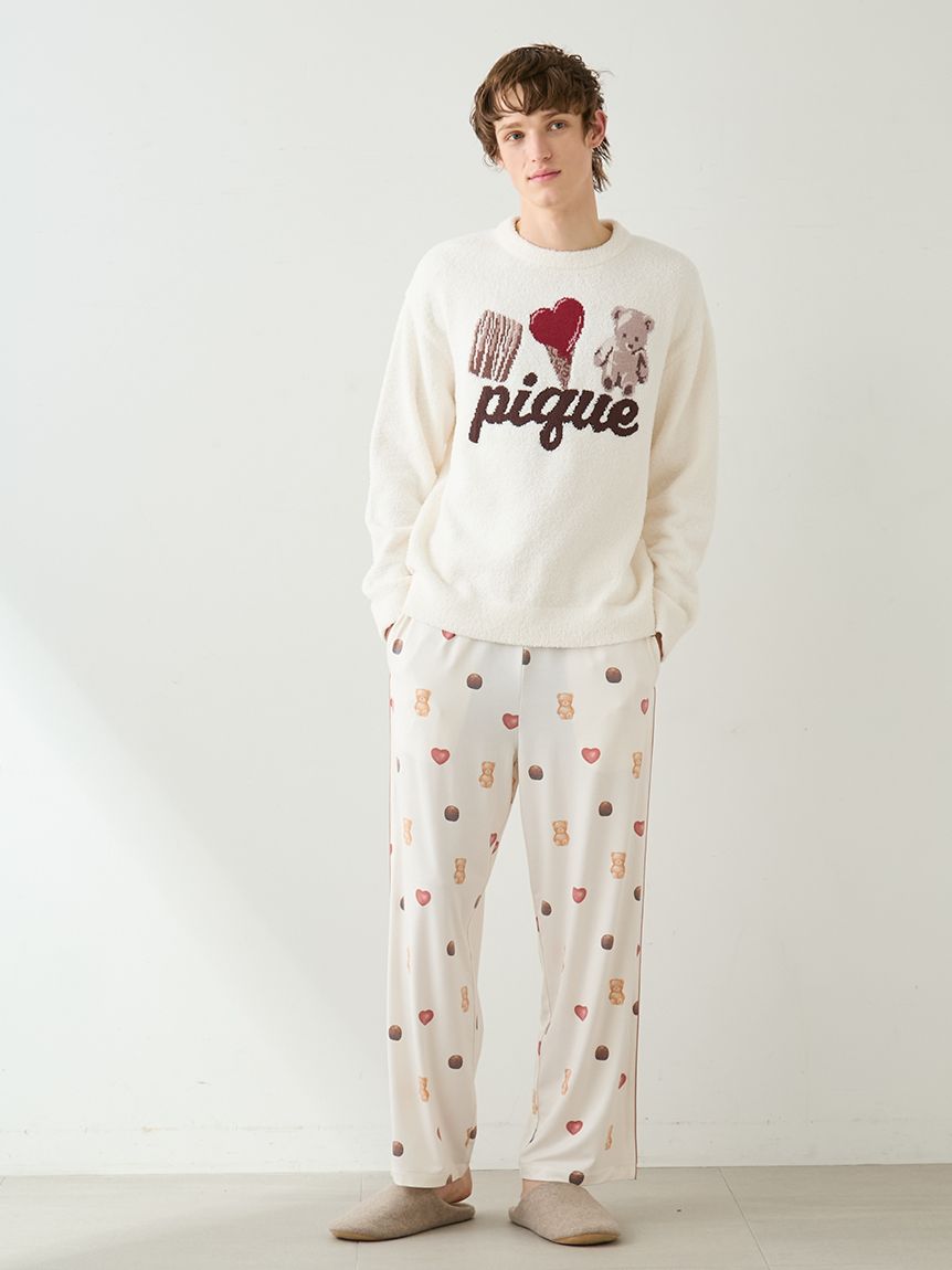 HOMME】ワンポイントジャガードプルオーバー(ニットプルオーバー