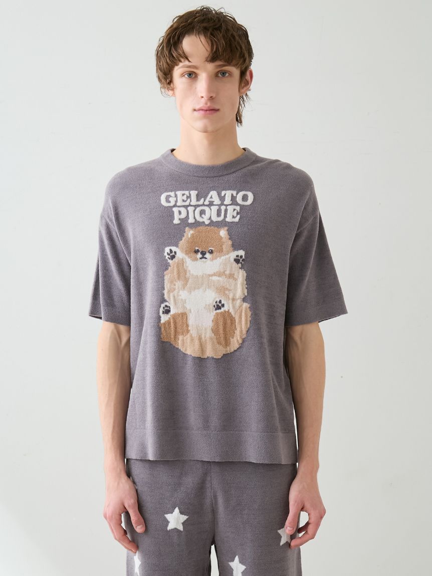 ONLINE限定カラーあり】【HOMME】ドッグジャガードプルオーバー(ニット