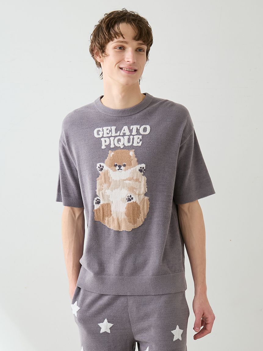 ONLINE限定カラーあり】【HOMME】ドッグジャガードプルオーバー(ニット