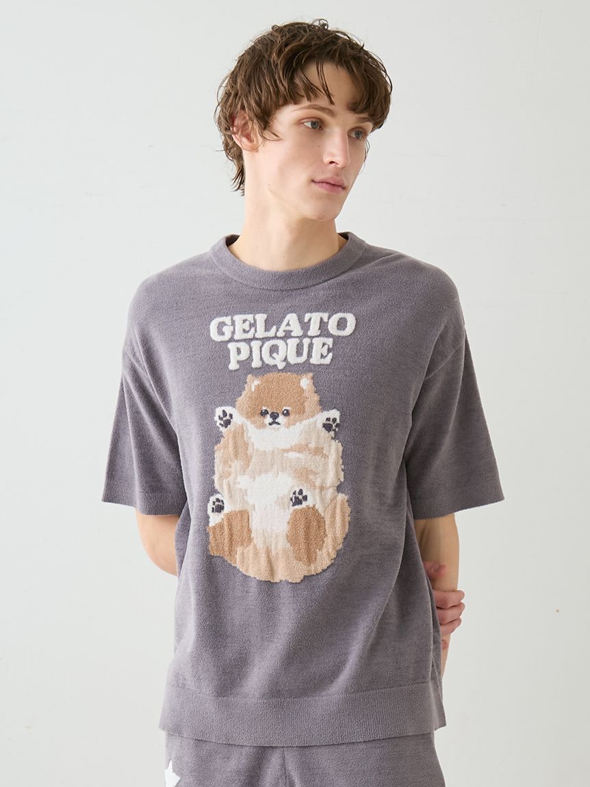 ジェラートピケ COOL スムシロクマJQDプルオーバー カットソー ONLINE限定カラーあり】【HOMME】ドッグジャガードプルオーバー(ニット