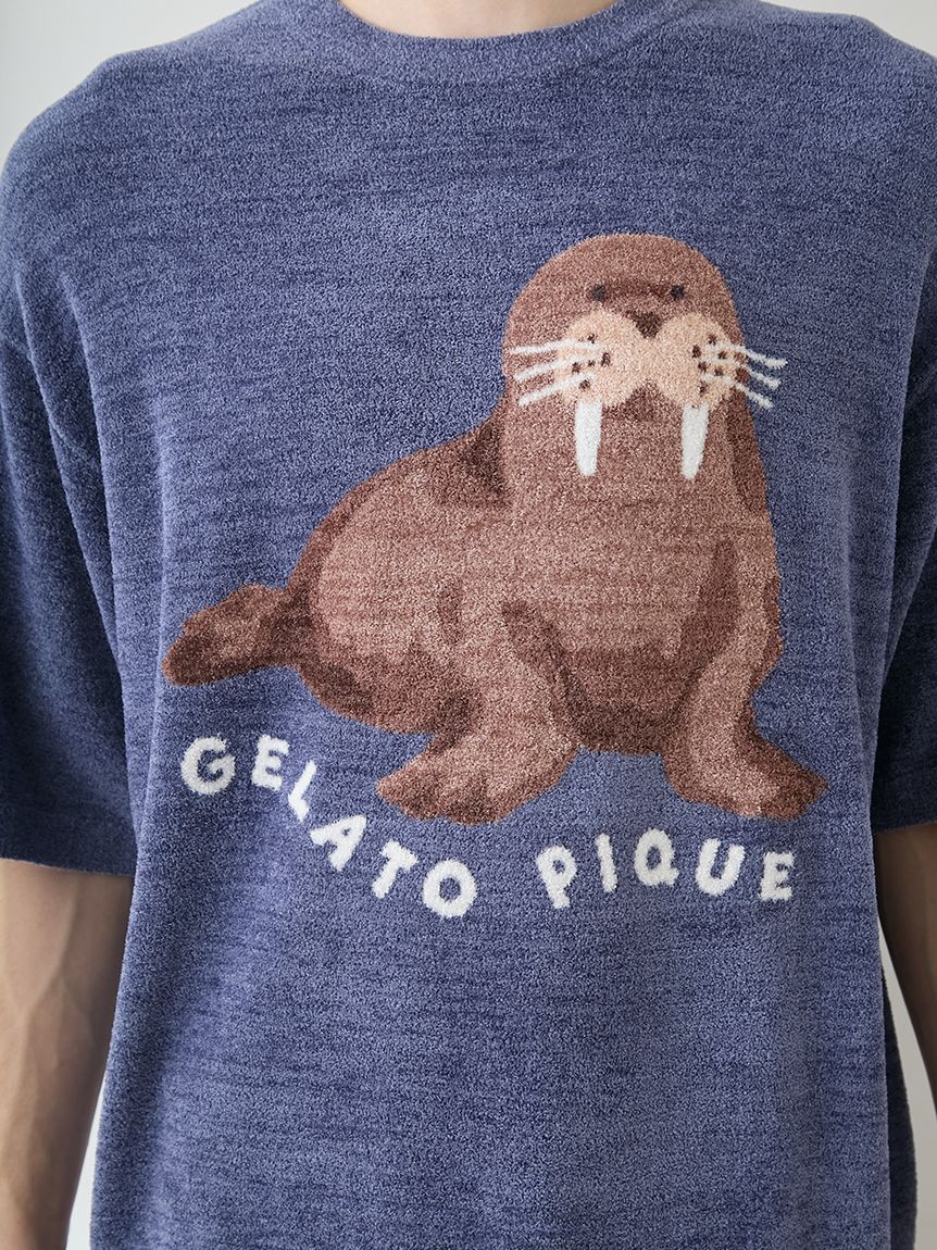 ジェラートピケ シーアニマルジャガードプルオーバー ラッコ　Tシャツ HOMME】【接触冷感】スムーズィーliteシーアニマルジャガードプル