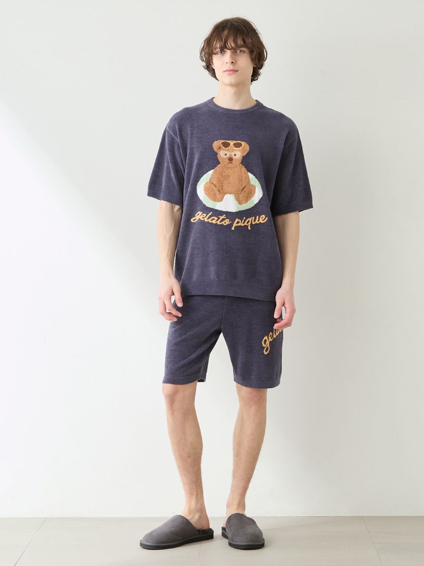 ONLINE限定】【HOMME】 サマーベアジャガードプルオーバー&ロゴ