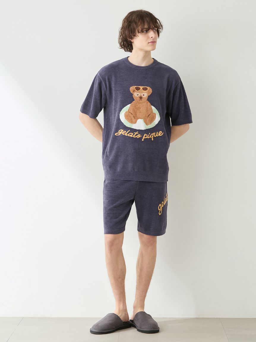 ONLINE限定】【HOMME】 サマーベアジャガードプルオーバー&ロゴ