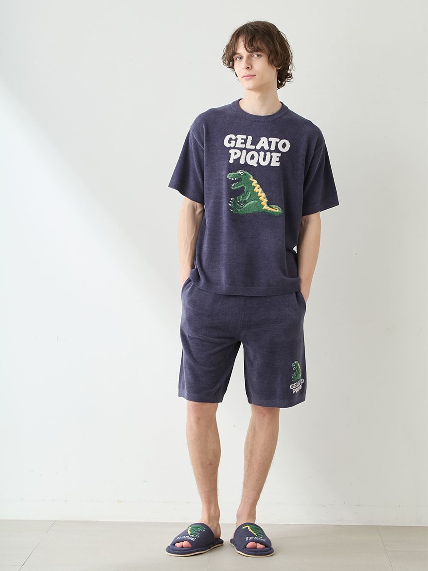 HOMME】エアリーモコスリーピングダイナソージャガードプルオーバー