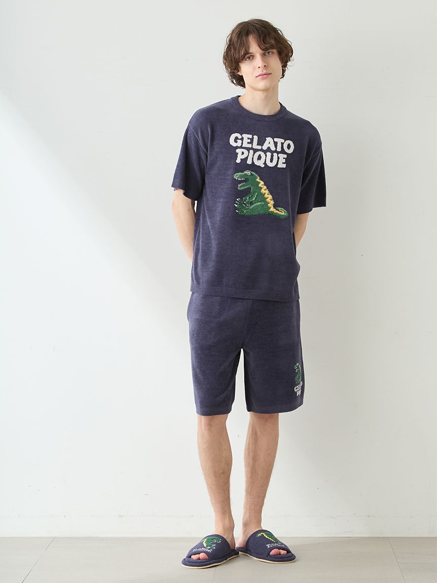 HOMME】エアリーモコスリーピングダイナソージャガードプルオーバー