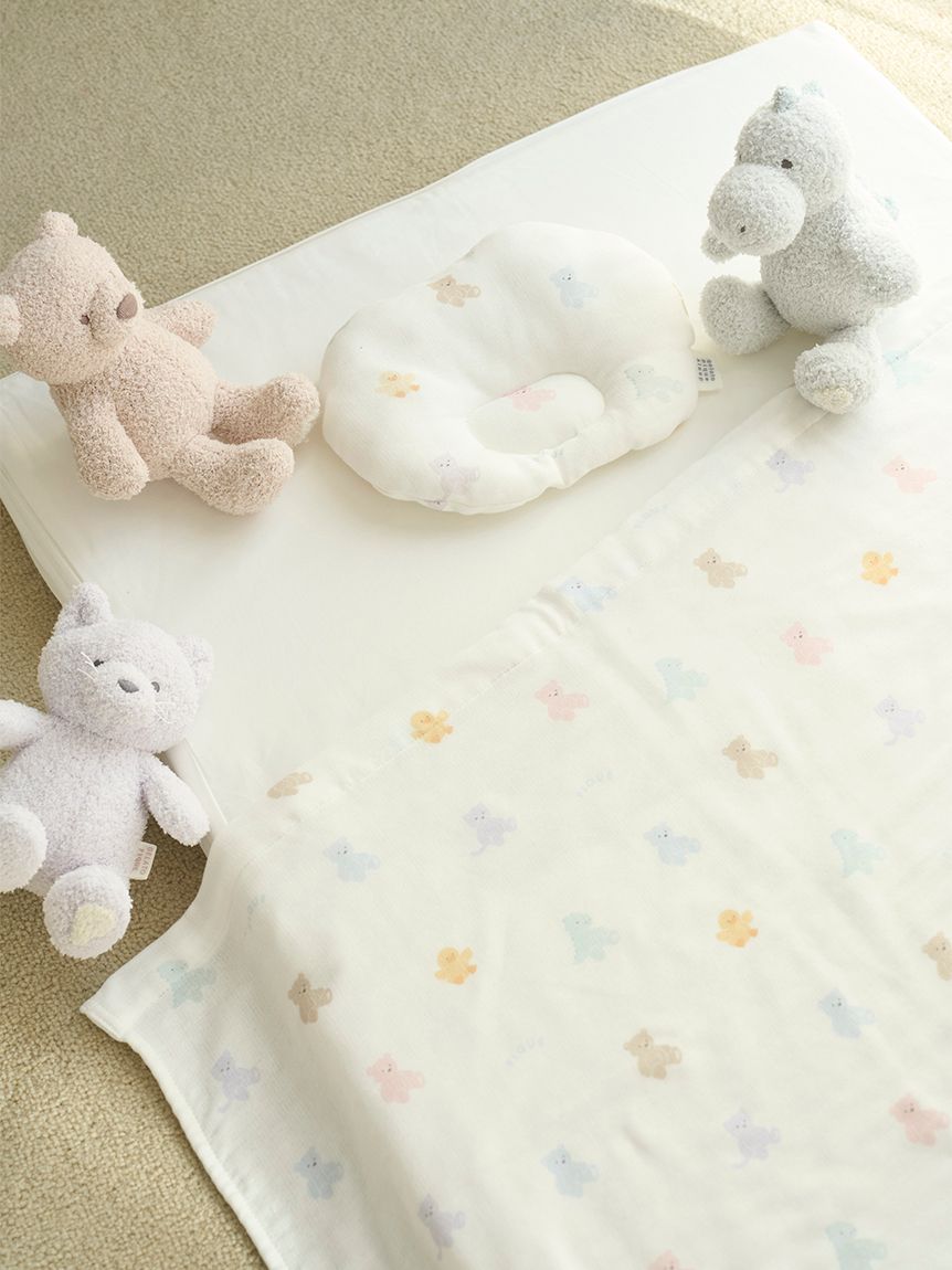 ジェラートピケ　ガーゼコットンフリルセット&モコモコパーカー Sleep】ダブルガーゼフリル3点セット（ダブル）(寝具セット