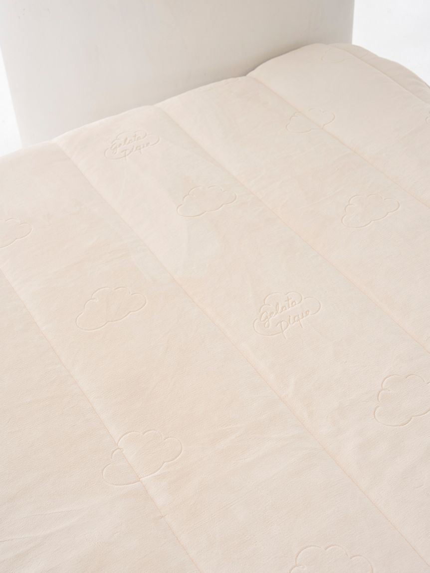 定価以下　ジェラートピケ　ボックスシーツ もこもこ シングル　ベージュ　敷布団 Sleep】テラゾー柄 抗菌加工接触冷感ボックスシーツ（セミダブル