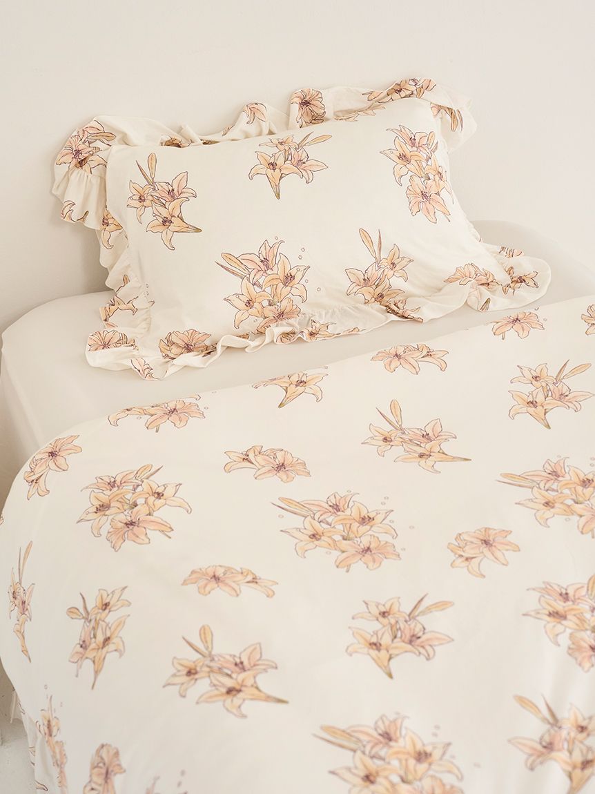 MUCHA】【Sleep】 リリー柄ピローケース(枕カバー)｜ルームウェア