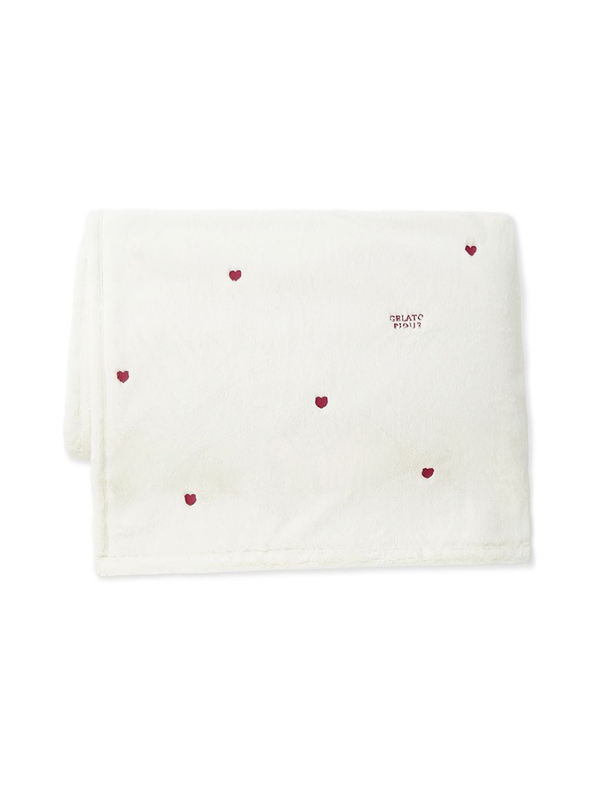 Sleep】ハートロゴちび刺繍 毛布(ブランケット・タオルケット)｜ルーム