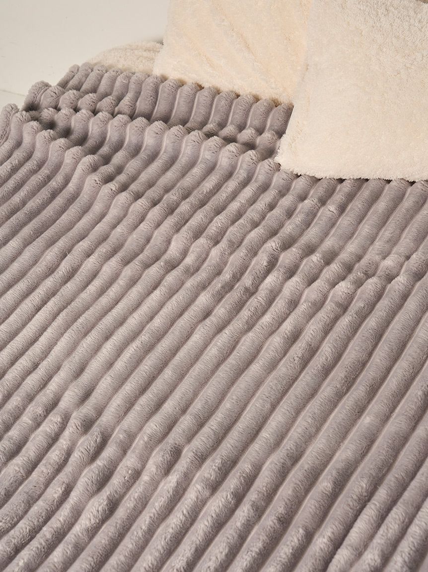 Sleep】もこもこストライプ 毛布(ブランケット・タオルケット)｜ルーム