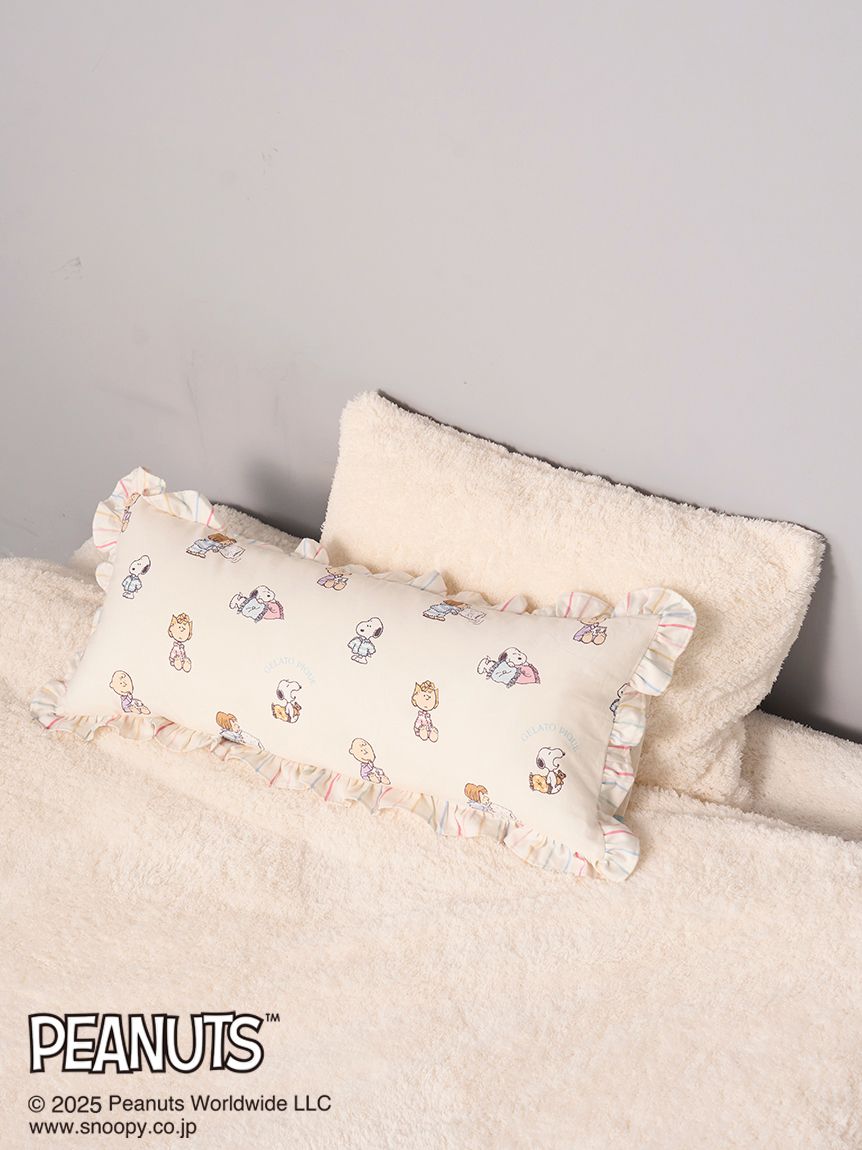 ジェラートピケ PEANUTS オリジナルアート 総柄ロングピロー　スヌーピー PEANUTS】オリジナルアート 総柄ロングピロー(クッション・グッズ