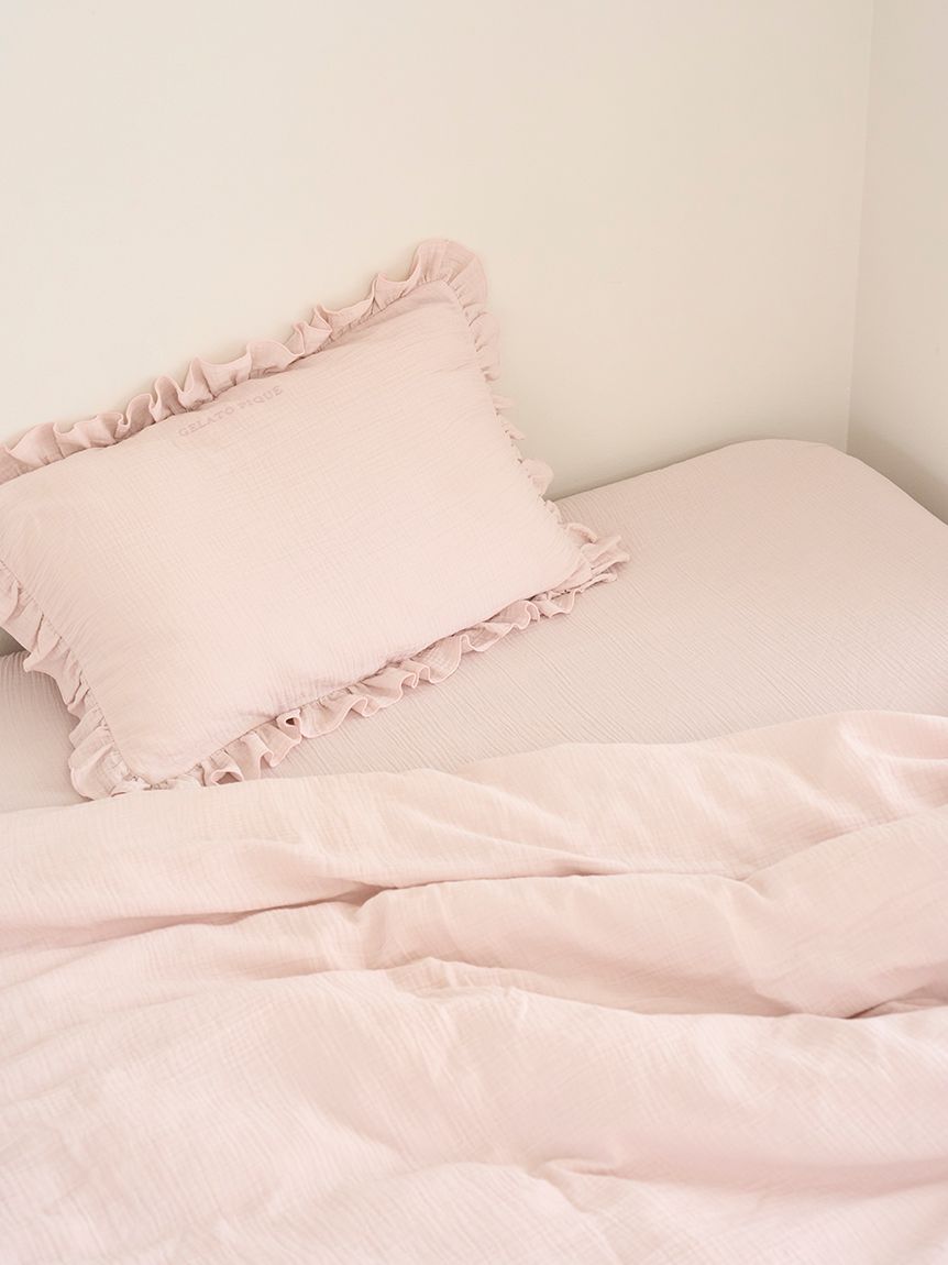 Sleep】ダブルガーゼフリル3点セット（セミダブル）(寝具セット