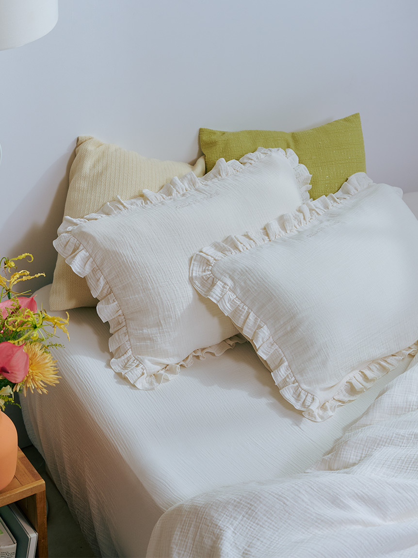 Sleep】ダブルガーゼフリル3点セット（ダブル）(寝具セット)｜ルーム