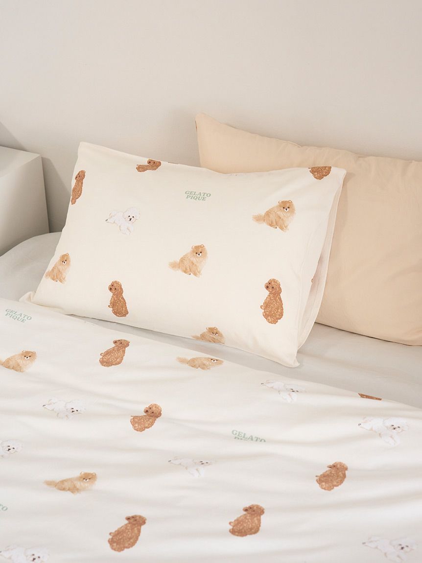 Sleep】DOG柄プリント寝具2点セット(シングル)(寝具セット)｜ルーム