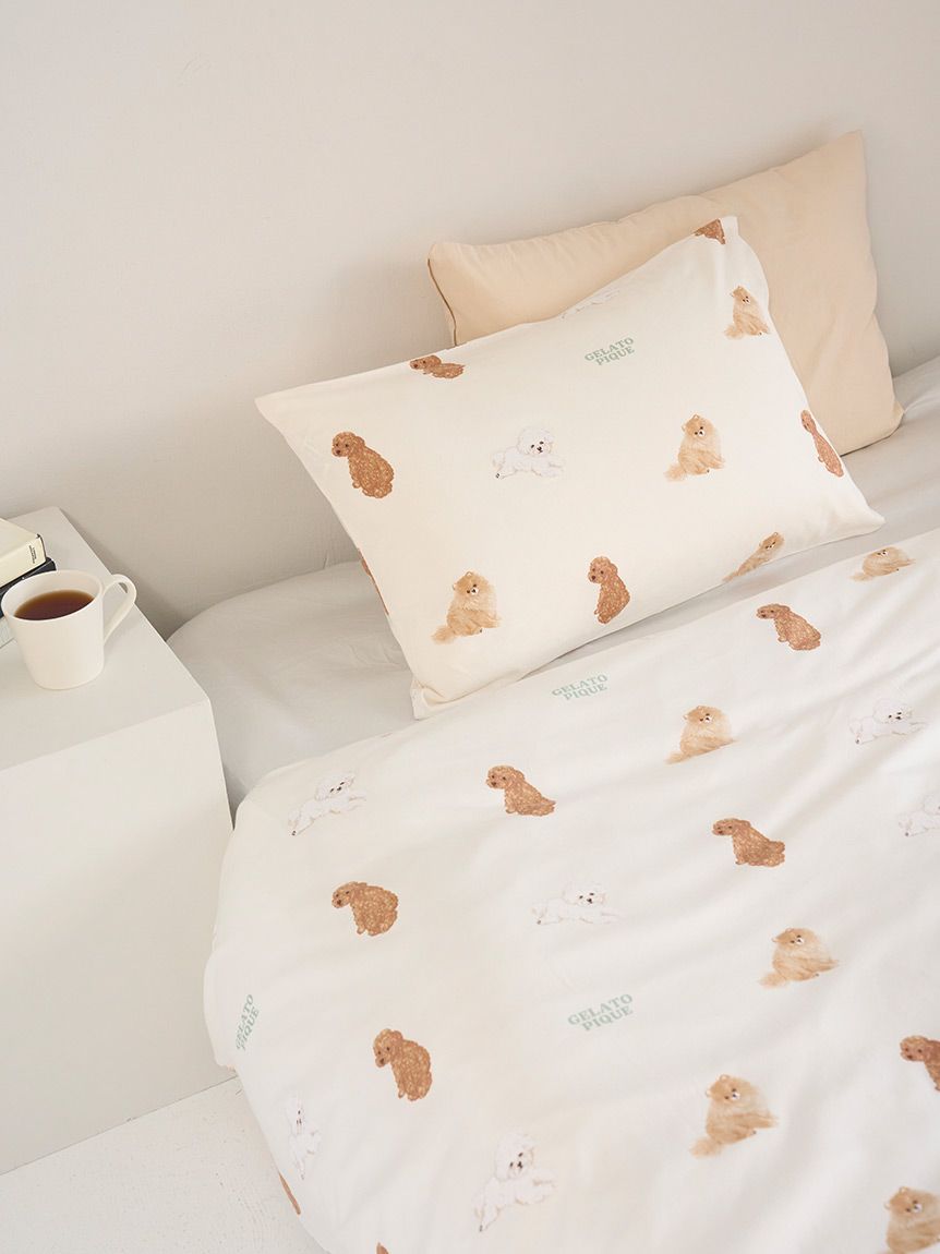 Sleep】DOG柄プリント寝具2点セット(セミダブル)(寝具セット)｜ルーム