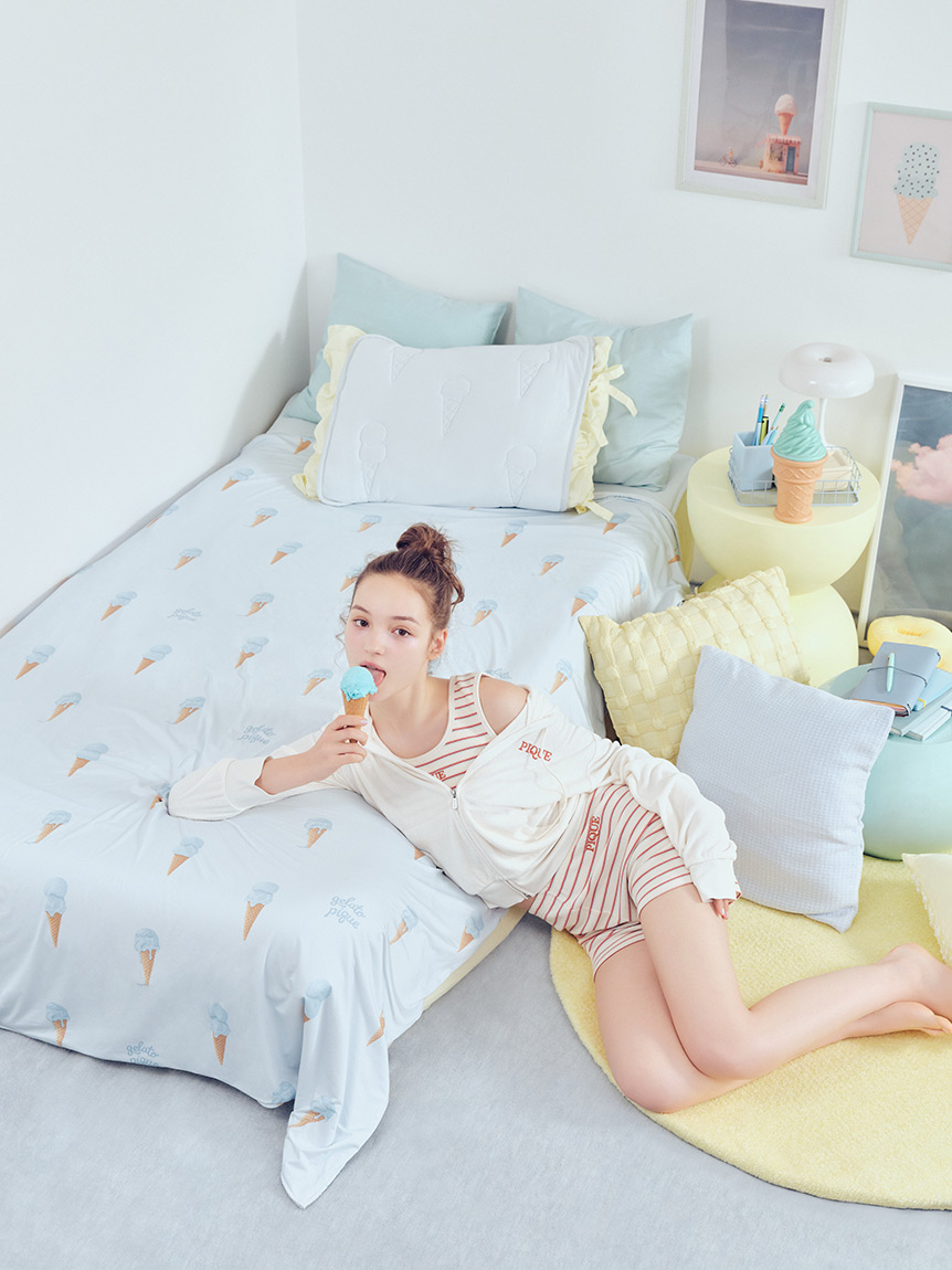 Sleep】【接触冷感】【抗菌防臭】アイス柄 リバーシブルケット