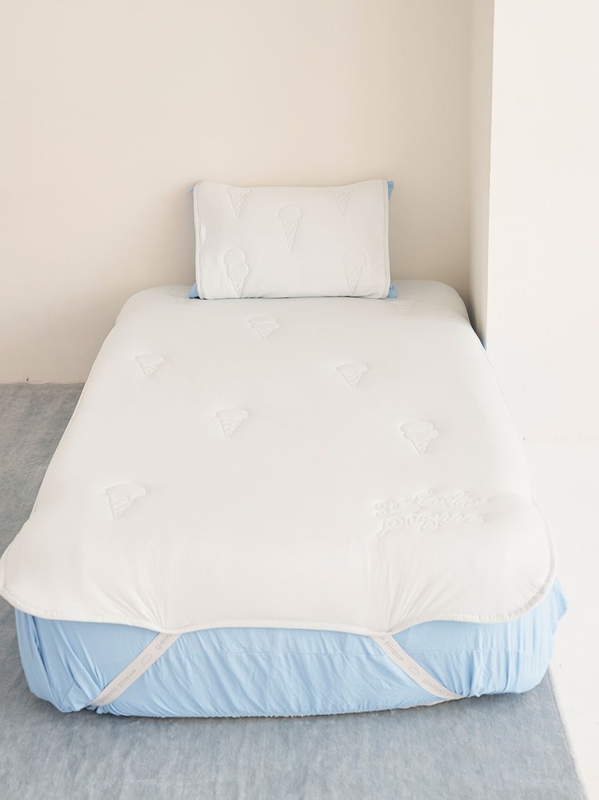 Sleep】【接触冷感】【抗菌防臭】アイスロゴキルト敷きパッド