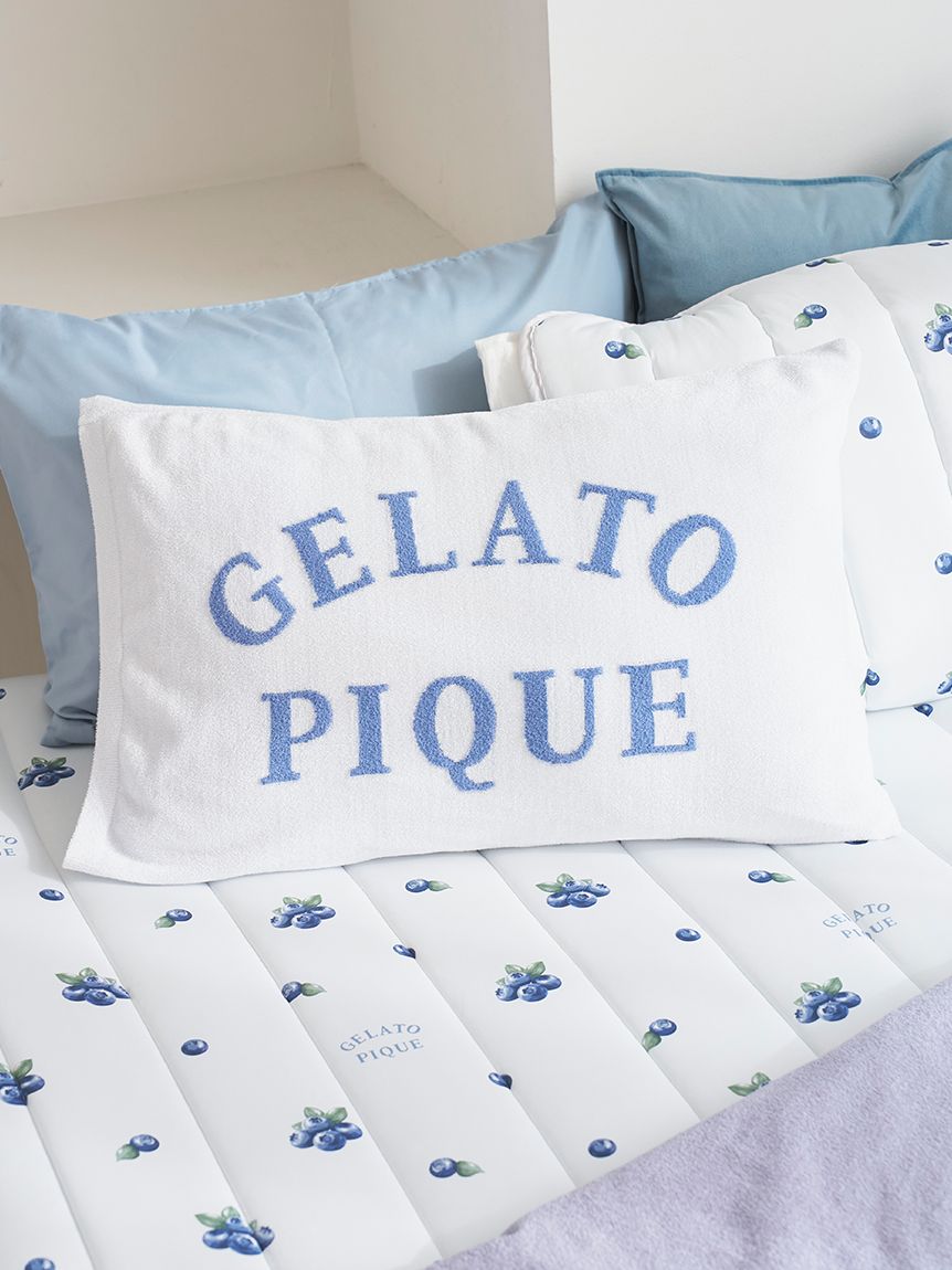 シャルレピローケース【48×78㎝】白地にライトブルーのボーダー柄に羊の刺繍 Sleep】フルーツジャガード ピローケース(枕カバー)｜ルームウェア
