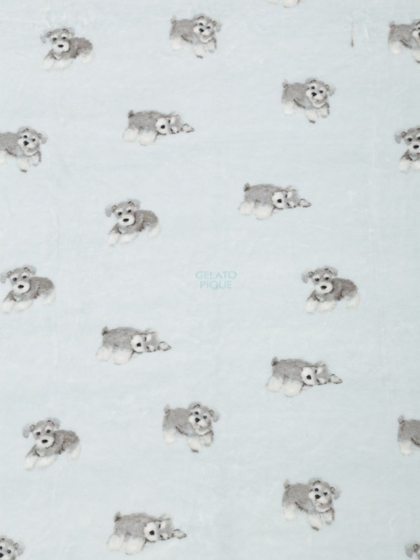 Sleep】【抗菌防臭】DOG柄コットン毛布(ブランケット・タオルケット