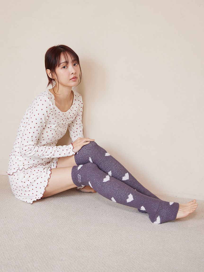 ONLINE限定】【Sleep】ハート柄着圧ソックス(クッション・グッズ