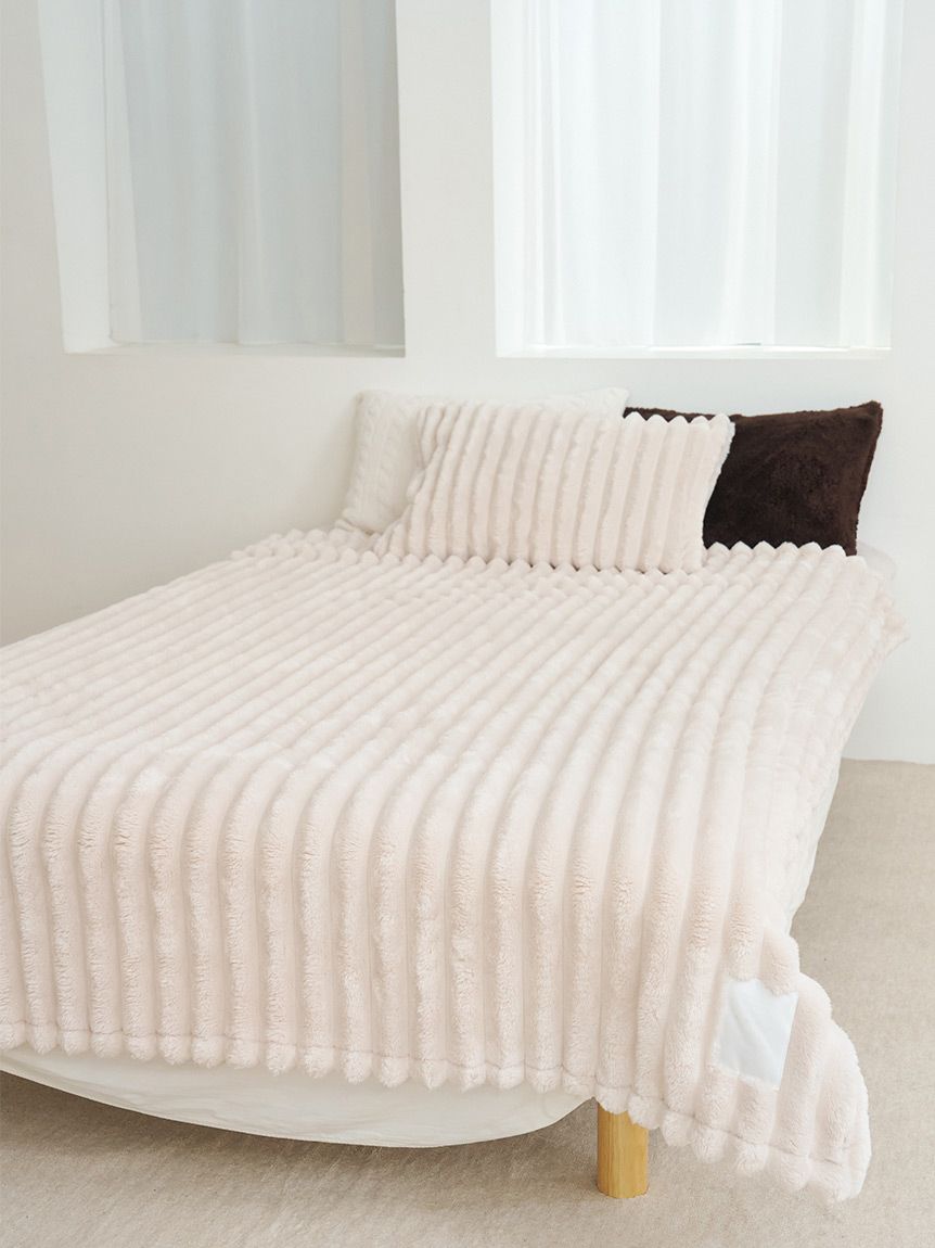 ジェラートピケ　もこもこストライプ毛布 Sleep】モコモコストライプ毛布(ベッドリネン)｜ルームウェア