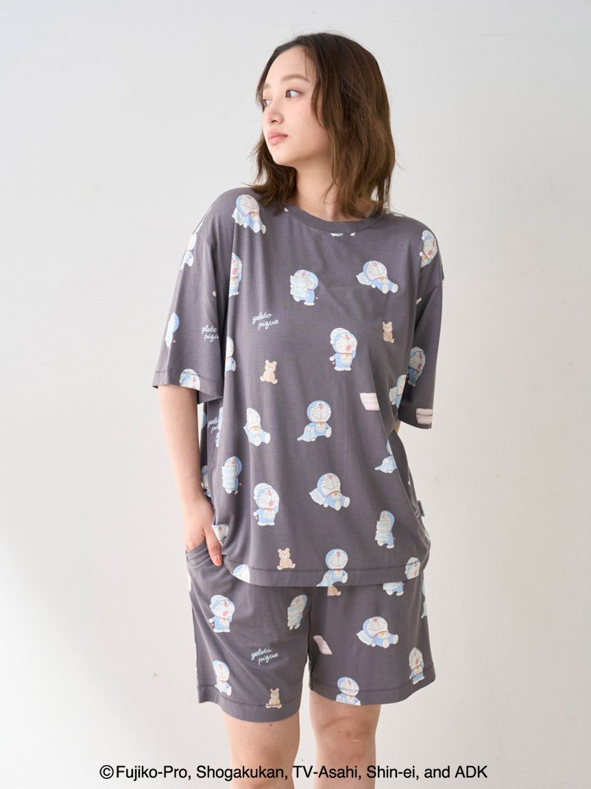 【新品】ジェラートピケ　おはようおやすみ　Tシャツ&ショートパンツ ドラえもん】【ユニセックス】おはようおやすみハーフパンツ(ボトムス