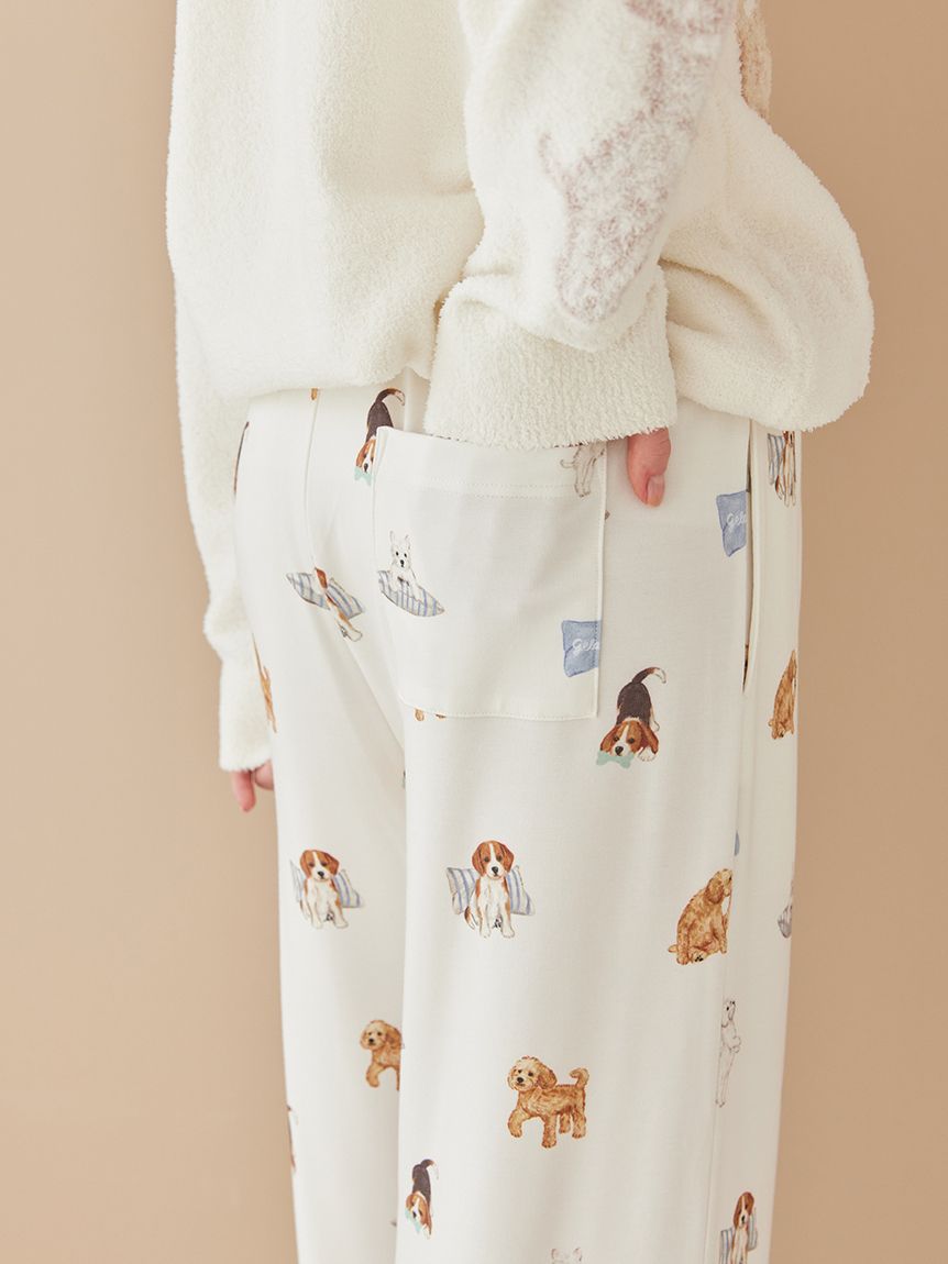 UNISEX】プレイフルDOG柄ロングパンツ(ボトムス)｜ルームウェア