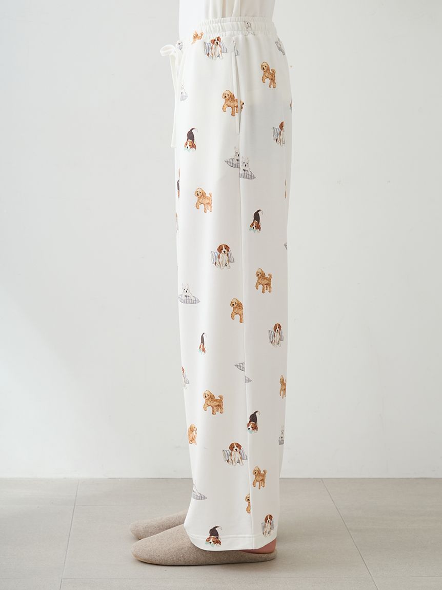 gelato pique プレイフルDOG柄ロングパンツ S-M gelato pique｜【UNISEX】プレイフルDOG柄ロングパンツ | Rakuten