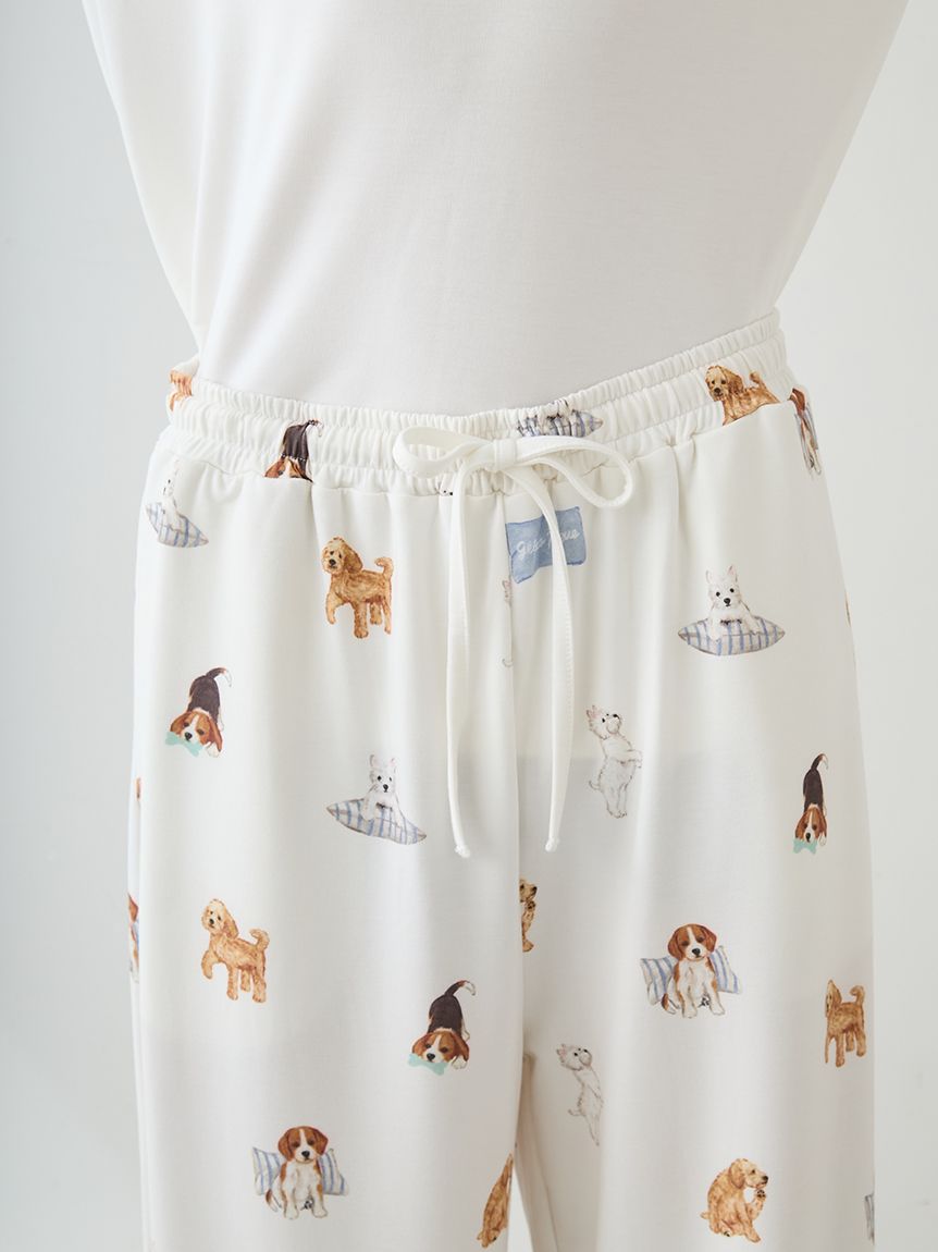 UNISEX】プレイフルDOG柄ロングパンツ(ボトムス)｜ルームウェア