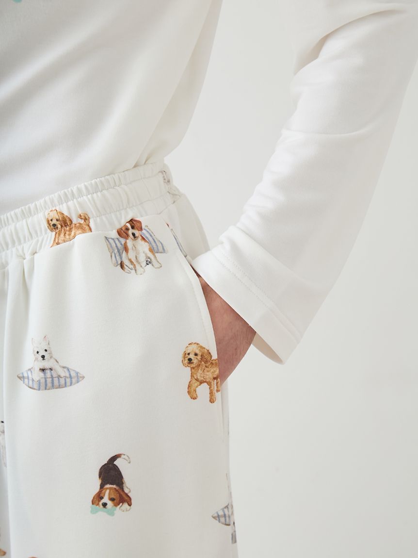 gelato pique プレイフルDOG柄ロングパンツ S-M gelato pique｜【UNISEX】プレイフルDOG柄ロングパンツ | Rakuten