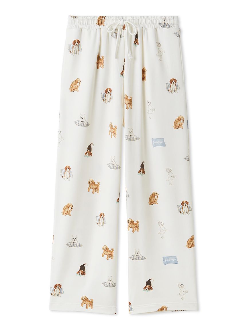 UNISEX】プレイフルDOG柄ロングパンツ(ボトムス)｜ルームウェア