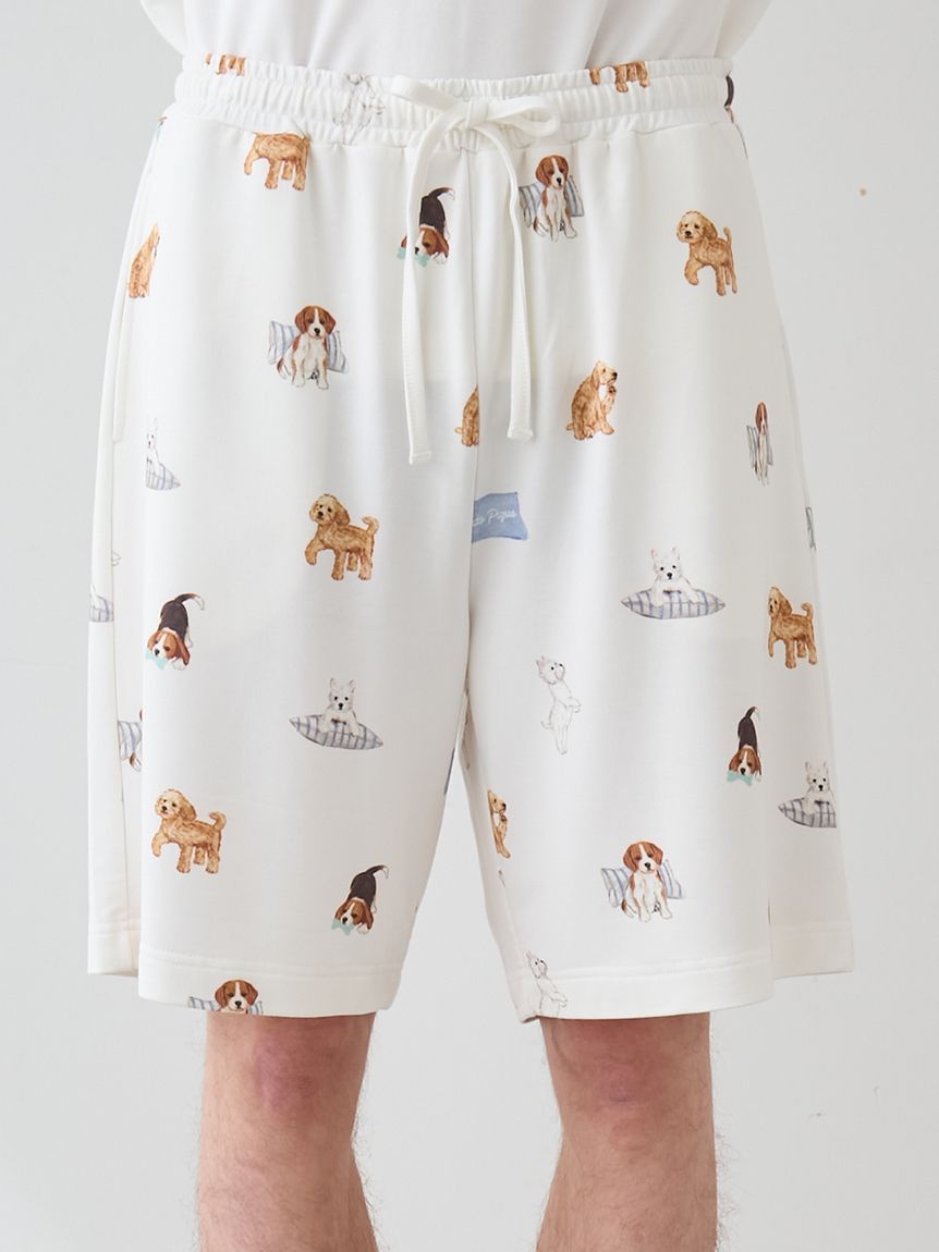 UNISEX】プレイフルDOG柄ハーフパンツ(ボトムス)｜ルームウェア