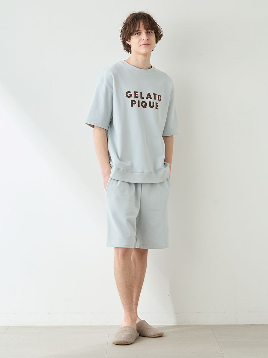 UNISEX】裏毛ワンポイント刺繍ハーフパンツ(ボトムス)｜ルームウェア