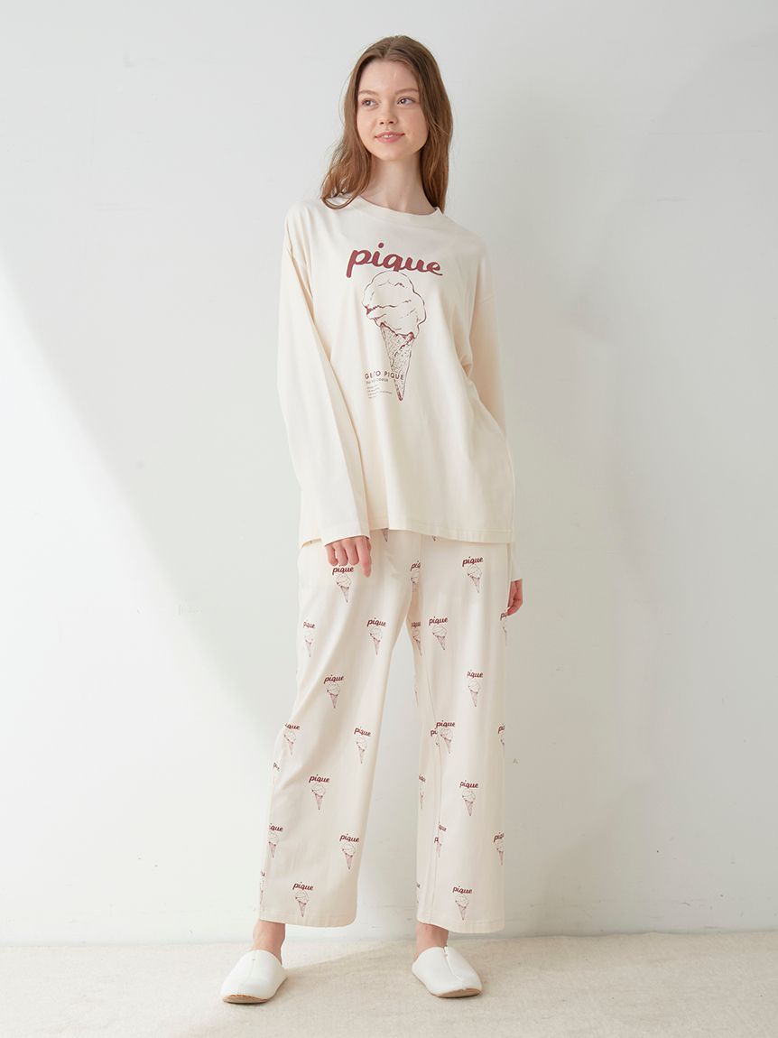 【ラッピング済み】【UNISEX】ワンポイントロンT＆ロングパンツSET | PUCT249038