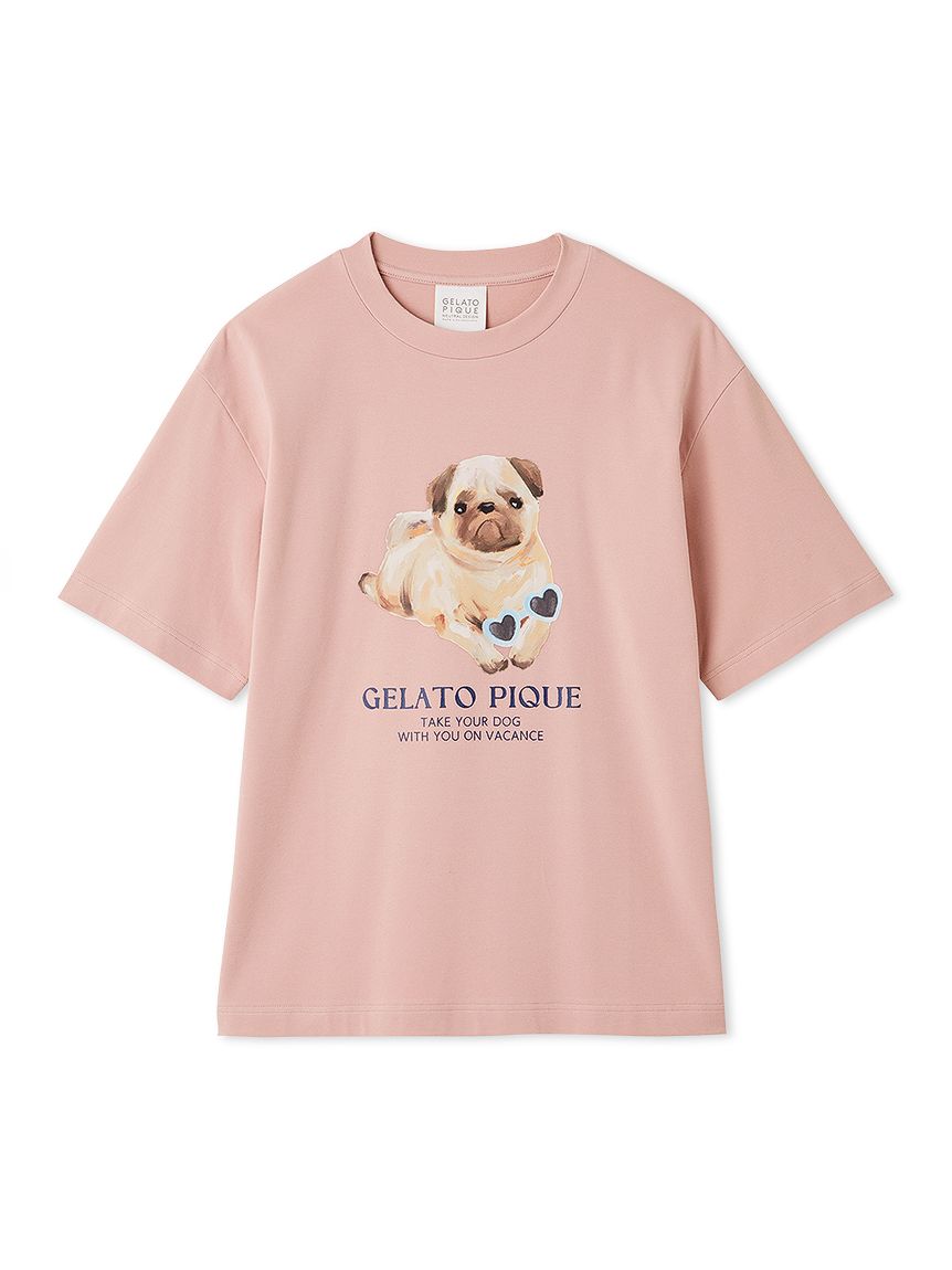 CAT柄ワンポイントTシャツ(カットソー・Tシャツ)｜ルームウェア