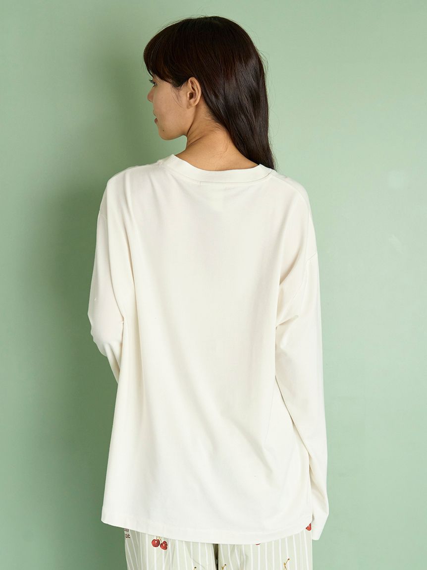 UNISEX】チェリー柄ワンポイントロンT(トップス)｜ルームウェア