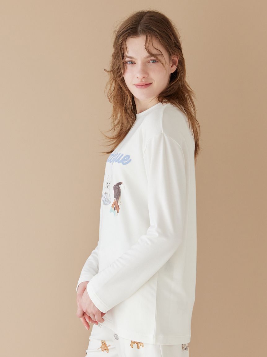 UNISEX】プレイフルDOGワンポイントロンT(トップス)｜ルームウェア